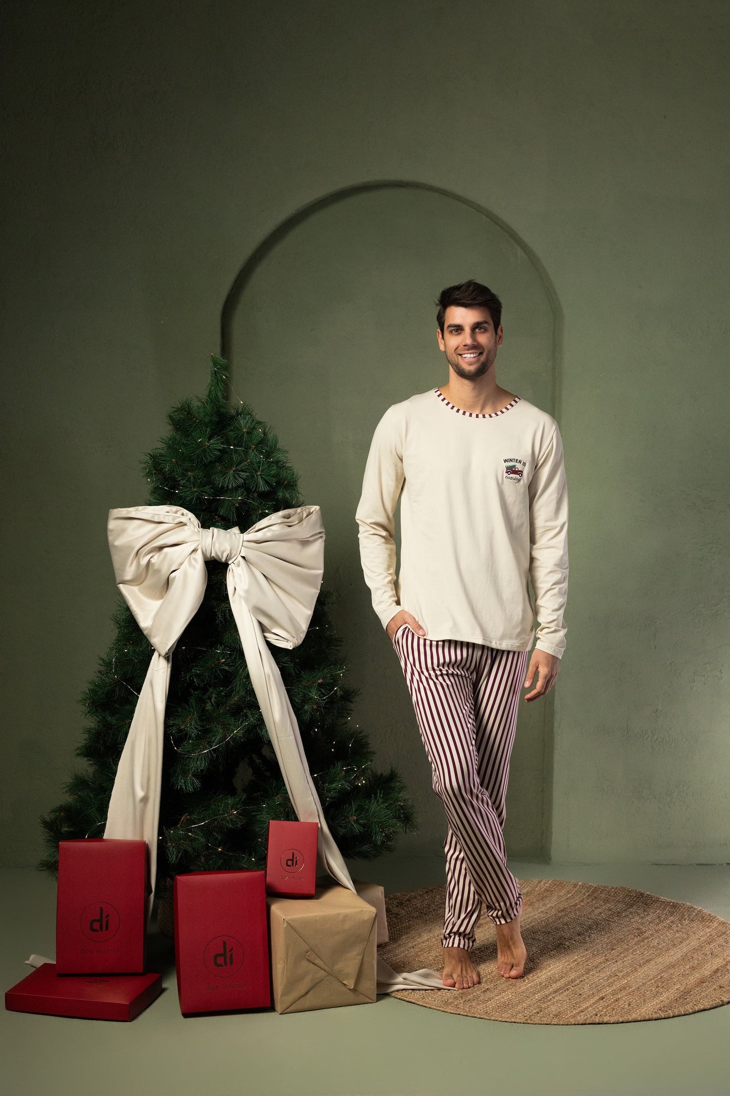 Muška pidžama Elegant Burgundy NY