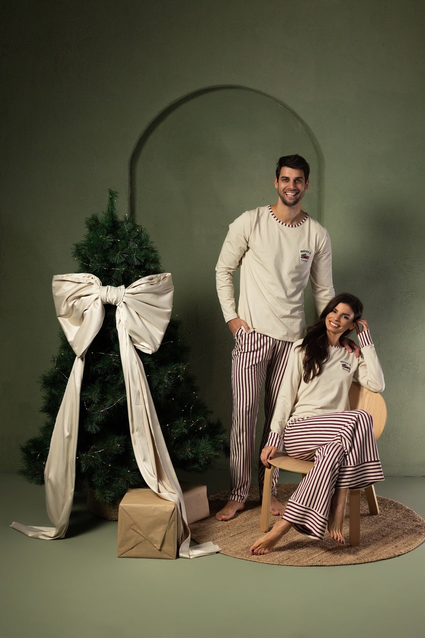 Muška pidžama Elegant Burgundy NY