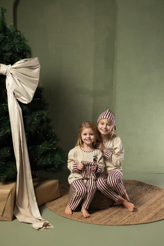 Pidžama za decu Elegant Burgundy Night